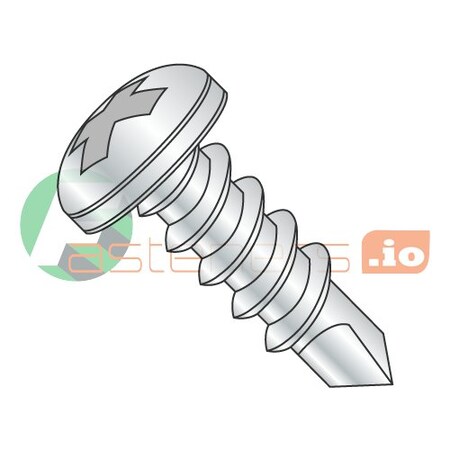 Newport Fasteners Self-Drilling Screw, #10 x 1-1/2 in, Zinc Plated Steel Pan Head Phillips Drive, 3000 PK 869677